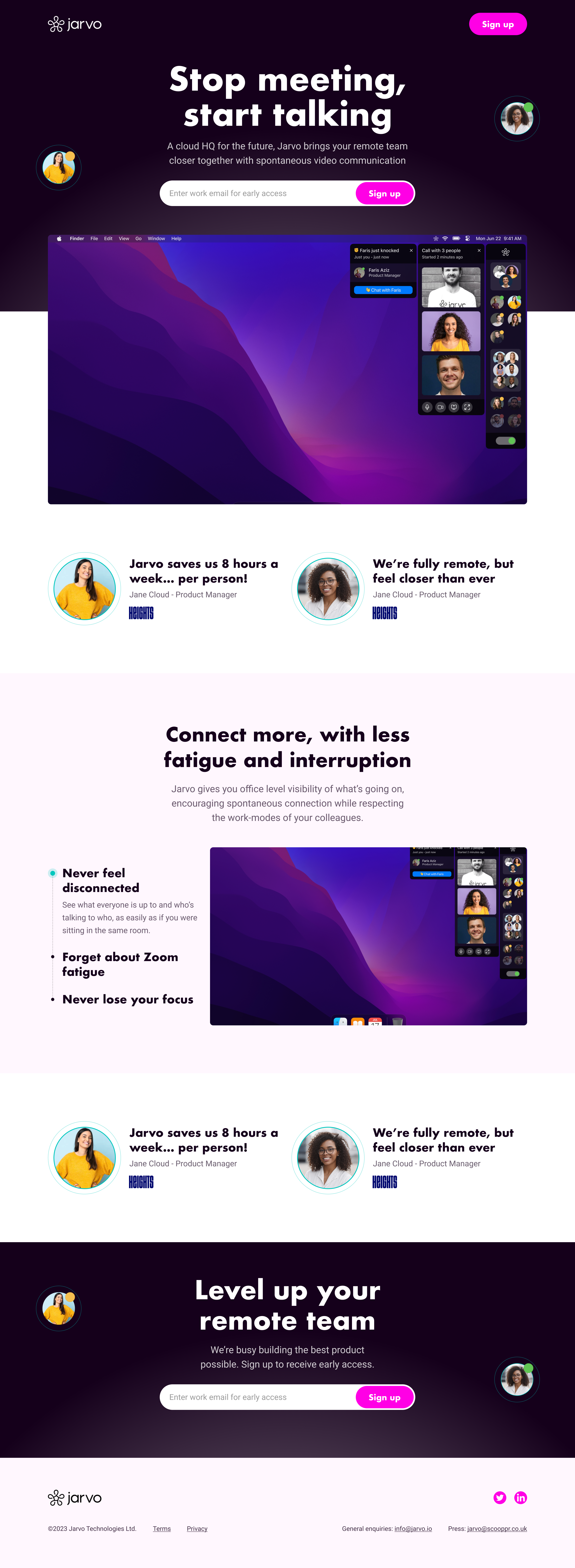 Jarvo - Remote collaboration tool app branding collaboration desktop meeting product product design tool ui ux video chat web design website