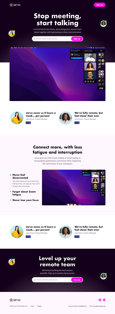 Jarvo - Remote collaboration tool app branding collaboration desktop meeting product product design tool ui ux video chat web design website