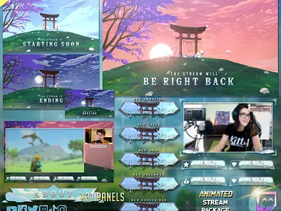 Twitch Japanese Overlay Animated 🌸 Torii Gate 🌸 3d anime blender graphic design japanese katana motion graphics overlay samurai stream design stream graphics stream overlay twitch twitch alerts twitch overlay twitch panels twitch screens