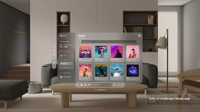 Music app | Spatial design | vision os apple dailyui musicapp spatialdesgin visionos