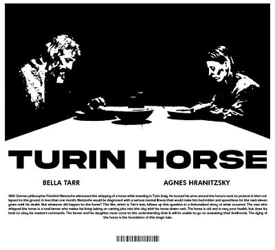 Turin Horse black design film illustration movie poster scene turin horse white