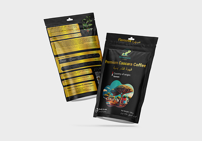 Premium Cascara Coffee Pouch Design branding candy cbd packaging coffee graphic design gummies labeldesign mylar packaging pouch spice tea