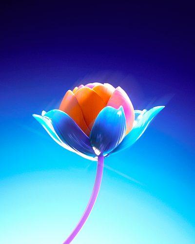 Digital Flower explo. 3d blender c4d concept flower motion