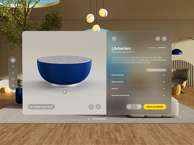 Spatial Design for IKEA – AR Preview – Apple Vision Pro animation apple ar creative ecommerce furniture ikea minimalistic mockup motion product design room spatial design ui ux vibrant vision pro visionos vr