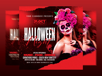 Halloween Flyer club club flyer dj night party flyer template ghost party halloween halloween decoration halloween flyer halloween horror night halloween party halloween week halloween weekend happy halloween haunted house holiday instagram pumpkin party scary night spooky month usa