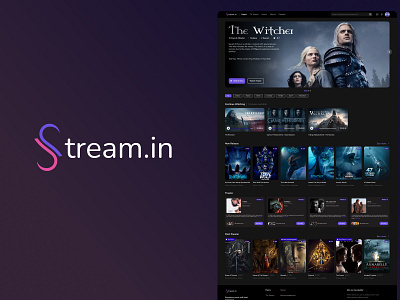 Streaming Movie (Stream.in) dark mode movie movie app stream streaming streaming movie ui design ux design