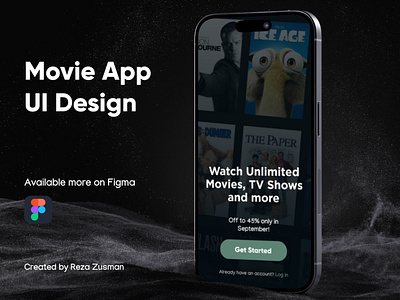 Movie App UI Design app black design figma film graphic design green mockup movie ui