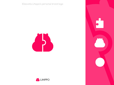 Lihippo brand branding design graphic design hippo logo logotype personal brand puzzle бегемот бренд брендинг графический дизайн дизайн личный бренд лого логотип пазл