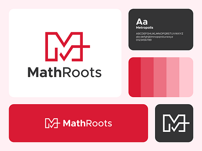 MathRoots Math Solving Ai Brand Logo Design ai app artificial intelligence brand brand identity branding design graphic design icon initial letttermark logo logos mark math red roots solving vector website
