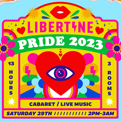 Pride 2023 - Libertine festival graphic design illustration pride