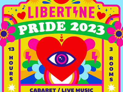 Pride 2023 - Libertine festival graphic design illustration pride