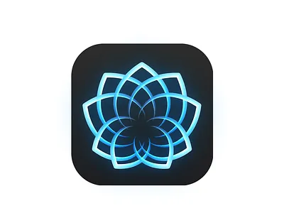 The Mindfulness - App icon - app app icon blue branding flower glow graphic design icon ios light logo meditation mindfulness simple