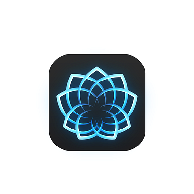 The Mindfulness - App icon - app app icon blue branding flower glow graphic design icon ios light logo meditation mindfulness simple