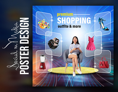 Shopping Social Media Post Design 3d post design socail media social media post design