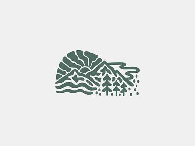 WIP adventure alpine climbing design forest graphic design illustration logo minimal mountain mountains nature outdoors simple surf waves