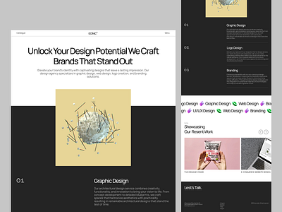 ICONIC -Design agency website design app case study design home page landingpage minimal website ui ui ux