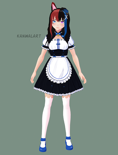 Kawaii 3d 3d anime 3d model anime anime 2d anime design anime model cat girl cute anime design digital digital anime kawaii maid girl model vroid vroid model