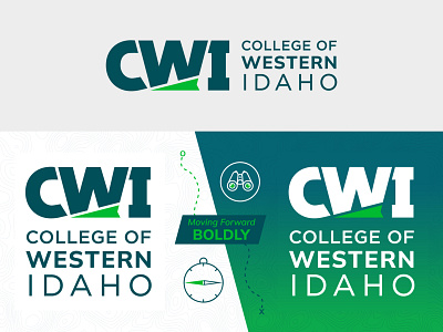 CWI Rebrand adventure bold brand branding college community college compass design graphic design idaho illustration journey logo outdoor trek typography vector western