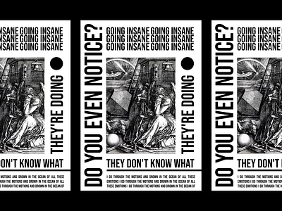 DO YOU EVEN NOTICE? blackandwhite chaos design dystopia figma graphic design minimalist poster