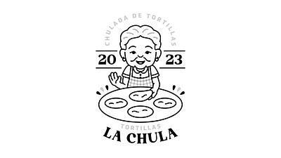 La Chula / Homemade Tortillas branding design flat gradma illustration logo tortilla