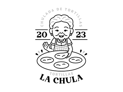 La Chula / Homemade Tortillas branding design flat gradma illustration logo tortilla