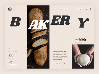 Bakery Shop Website Landing Page Inspiration above the fold bakery bakery shop bread design landing minimal ui ux website