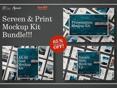 Screen & Print Mockup kit Bundle-65% light overlays