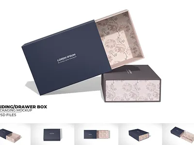 Rectangular Sliding Box Mockup subscription box