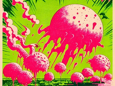 Nuclear Flamingoes Series abstract art art direction concept art graphic design illustration