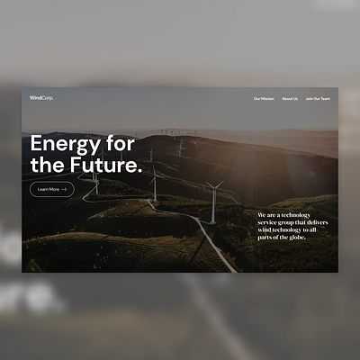 Energy for the Future - Web Concept ui ui daily web design