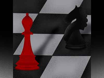 Chess black chess design flat game grain graphic design illustration red