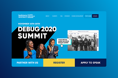 Debug 2020 - Landing Hero 💻 design graphic design product design typography ui ux web app website