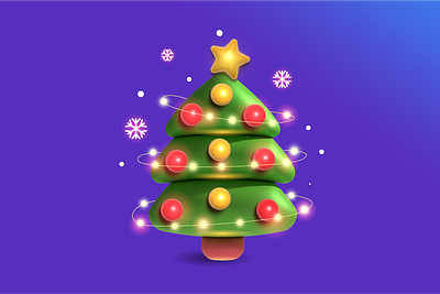 Christmas Tree 3D Illustration 3d 3d illustration adobe illustrator digital artist graphic design illustration