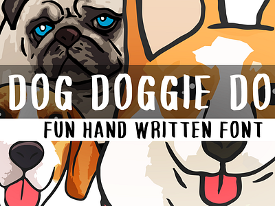 Dog Doggie Doc Font cartoon comic design display font font font design graphic graphic design hand drawn font hand drawn type hand lettering handwritten headline lettering logotype text type design typeface typeface design typography