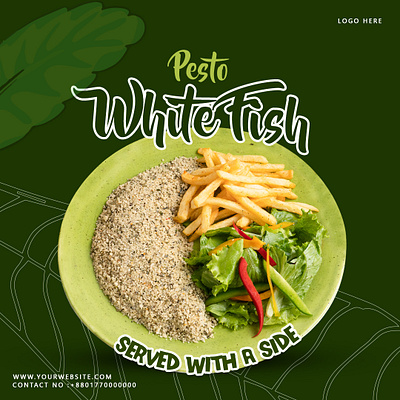 Pesto Seafood social media branding graphic design logo