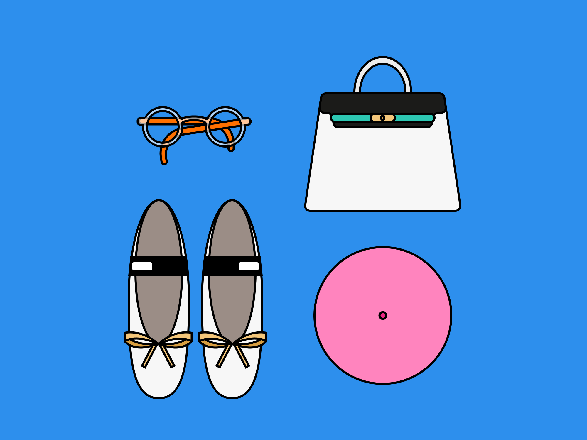 Fall Essentials autumn bag beret brightness character fall flat flat illustration flats girl glasses illustration illustrator kelly wardrobe