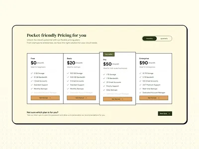 Feature-Based Pricing Table components design figma minimal pricing pricing table ui user interface web components web design web element web ui website widgets