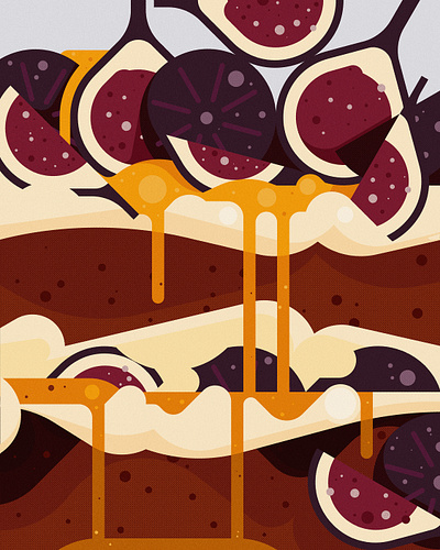 FIG & HONEY (2023) branding cake cake illustration design food illustration illustration minimal illustration vector