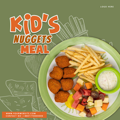 Kids food social media graphic design