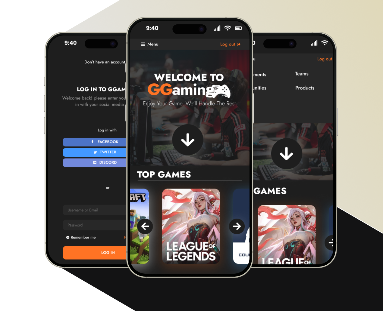 GGaming Mobile Application design app design graphic design illustration logo ui ux