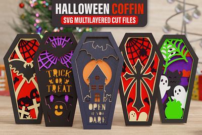 Halloween Coffin SVG multilayered cut file halloween