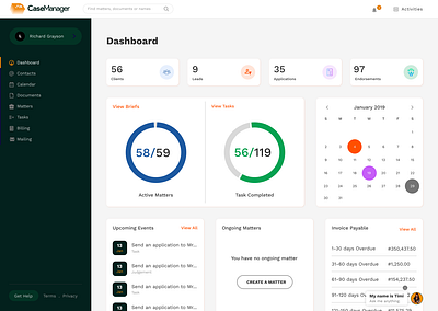 Admin Dashboard product design ui ux