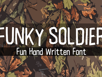 Funky Soldier Font cartoon comic design display font font font design graphic graphic design hand drawn font hand drawn type hand lettering handwritten headline lettering logotype text type design typeface typeface design typography