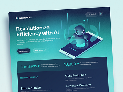 AI Solutions for business Landing page concept ai artificial intelligence branding concept design digital glassmorphism gradient graphic design illustration landing page modern saas sales services technology typography ui vector web