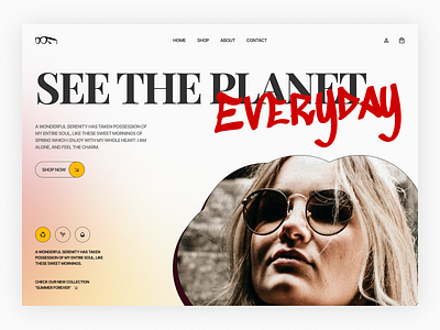 Sunglass Shop Website Landing Page Inspiration above the fold design landing minimal sunglass sunglass shop trash ui ux website