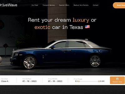 Rental Car Hero Section Design car company design car rental web design custom coded design design for car luxury car rentals usa rental car design usa car rentals website design