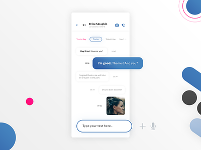Chat app application android ios brand branding camera chatr creativemarket seraphinbrice filters graphic design illustrator ai light themes message mobile smartphone phone photoshop psd print designer senioor designer type your texte here typo typography ui ux designer weed