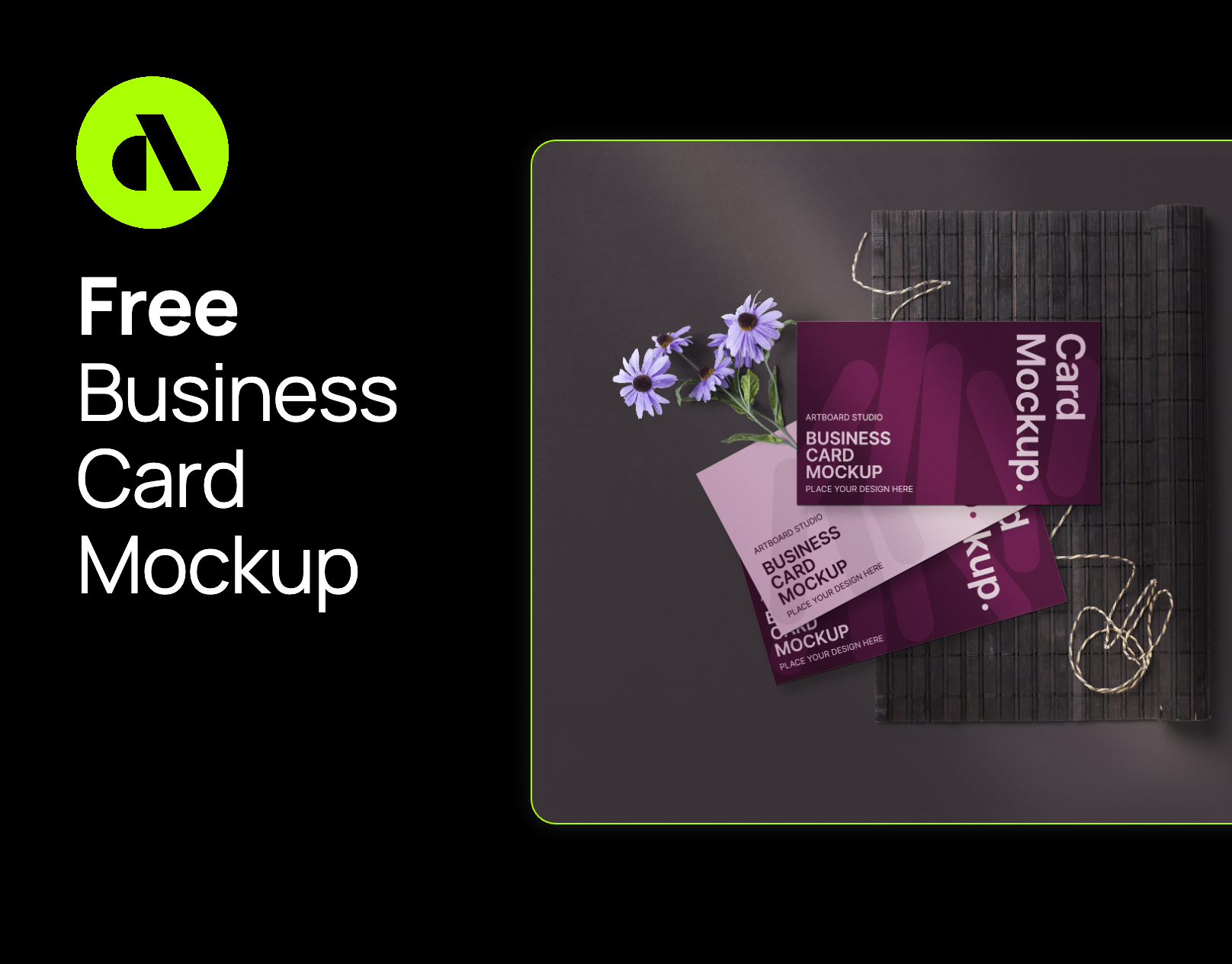 Free Business Card Mockup With Flowers And Props artboard studio brand identity branding business card business card design business card mockup card mockup design free free business card mockup free card mockup free mockup free mockups graphic design illustration mockup