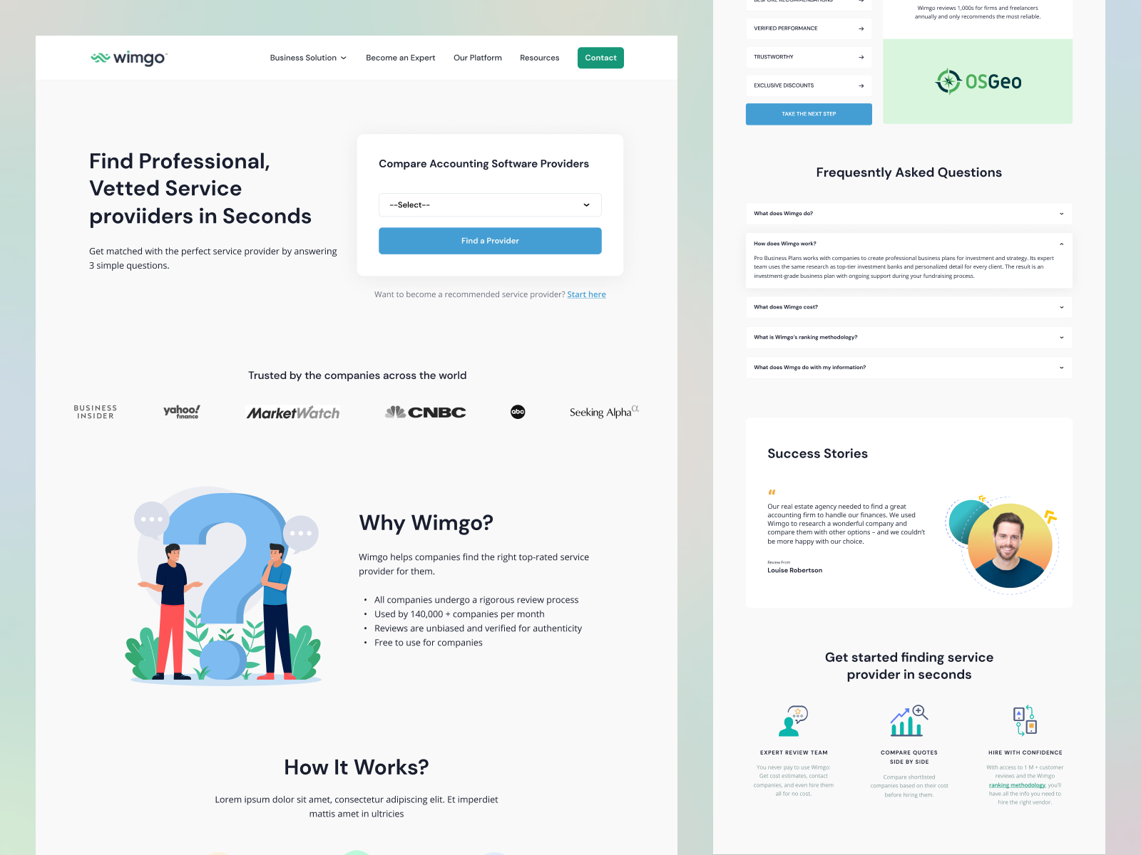 Wimgo Website Design ai design interface landing page minimal pest pest control product service startup ui ux web web design website