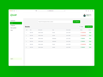 Table for webapp app design ui ux